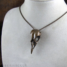 Load image into Gallery viewer, Corvid Skull  -- Pendant in Bronze or Silver | Hibernacula