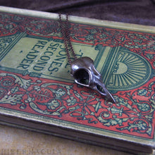 Load image into Gallery viewer, Corvid Skull  -- Pendant in Bronze or Silver | Hibernacula