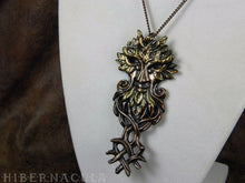 Load image into Gallery viewer, Key of the Green Man -- Painted Bronze Pendant | Hibernacula