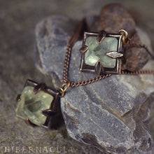 Load image into Gallery viewer, Focus Crystal -- Raw Fluorite Octahedron in Bronze or Silver | Hibernacula