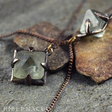 Load image into Gallery viewer, Focus Crystal -- Raw Fluorite Octahedron in Bronze or Silver | Hibernacula