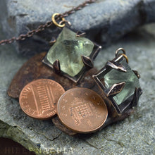 Load image into Gallery viewer, Focus Crystal -- Raw Fluorite Octahedron in Bronze or Silver | Hibernacula