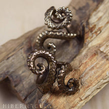 Load image into Gallery viewer, Eldritch Spiral -- Tentacle Wrap Ring In Bronze or Silver | Hibernacula