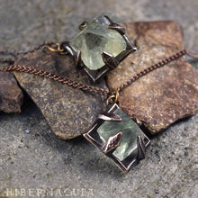 Load image into Gallery viewer, Focus Crystal -- Raw Fluorite Octahedron in Bronze or Silver | Hibernacula