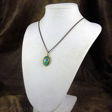 Load image into Gallery viewer, Peacock Feather -- Brass Pendant with Original Artwork | Hibernacula