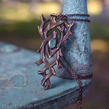 Load image into Gallery viewer, As Above So Below -- Hermetic Bronze & Emerald Pendant | Hibernacula