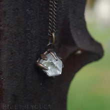 Load image into Gallery viewer, Apophyllite Pyramid -- Raw Crystal in Bronze or Silver Clasps | Hibernacula