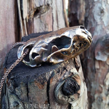 Load image into Gallery viewer, Tenacity -- Articulated Mink/Mustelidae Skull - Bronze Pendant or Sculpture | Hibernacula