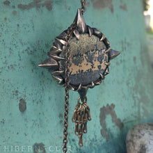 Load image into Gallery viewer, Journey Stone -- Compass Rose Dendritic Jasper Pendant in Bronze or Silver | Hibernacula