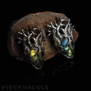 Heart of Winter -- Anatomical Labradorite Pendant in Bronze or Silver | Hibernacula