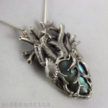Load image into Gallery viewer, Heart of Winter -- Anatomical Labradorite Pendant in Bronze or Silver | Hibernacula
