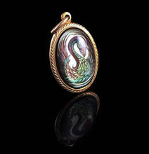 Load image into Gallery viewer, The Black Swan -- Brass Pendant with Original Artwork | Hibernacula