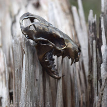 Load image into Gallery viewer, Tenacity -- Articulated Mink/Mustelidae Skull - Bronze Pendant or Sculpture | Hibernacula
