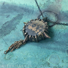 Load image into Gallery viewer, Journey Stone -- Compass Rose Dendritic Jasper Pendant in Bronze or Silver | Hibernacula