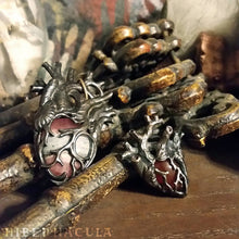 Load image into Gallery viewer, Heart of Stone -- Miniature Anatomical Heart Pendant in Onyx, Agate, or Pyrite | Hibernacula