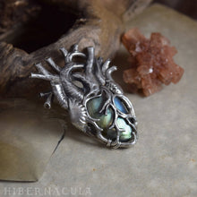 Load image into Gallery viewer, Heart of Winter -- Anatomical Labradorite Pendant in Bronze or Silver | Hibernacula