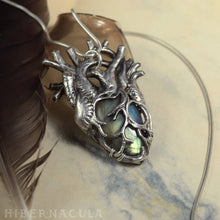 Load image into Gallery viewer, Heart of Winter -- Anatomical Labradorite Pendant in Bronze or Silver | Hibernacula