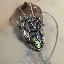 Load image into Gallery viewer, Heart of Winter -- Anatomical Labradorite Pendant in Bronze or Silver | Hibernacula