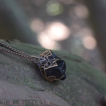 Load image into Gallery viewer, Schorl Stone Amulet -- Black Tourmaline & Filigree Pendant | Hibernacula