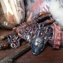 Load image into Gallery viewer, Heart of Stone -- Miniature Anatomical Heart Pendant in Onyx, Agate, or Pyrite | Hibernacula