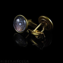 Load image into Gallery viewer, Eternity Pentagram -- Brass Cufflinks | Hibernacula