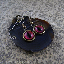 Load image into Gallery viewer, Serpent Eyes -- Numina Iris Earrings in Red & Green | Hibernacula
