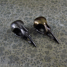 Load image into Gallery viewer, Corvid Skull  -- Pendant in Bronze or Silver | Hibernacula