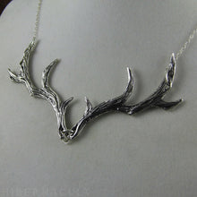 Load image into Gallery viewer, Prince of the Forest -- Antler Necklace in Bronze or Silver | Hibernacula