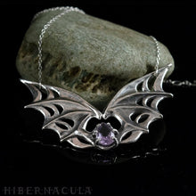 Load image into Gallery viewer, Nocturnal -- Winged Necklace in Bronze or Silver | Hibernacula