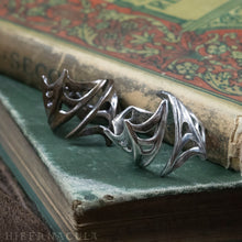 Load image into Gallery viewer, Nocturne -- Bat Wing Spiral Ring in Bronze or Silver | Hibernacula