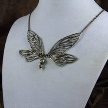 Load image into Gallery viewer, Faerie Wing Necklace -- In Bronze or Silver | Hibernacula