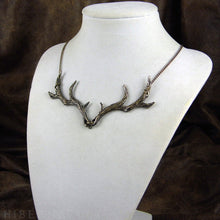 Load image into Gallery viewer, Prince of the Forest -- Antler Necklace in Bronze or Silver | Hibernacula