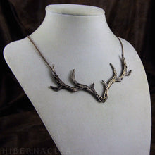 Load image into Gallery viewer, Prince of the Forest -- Antler Necklace in Bronze or Silver | Hibernacula