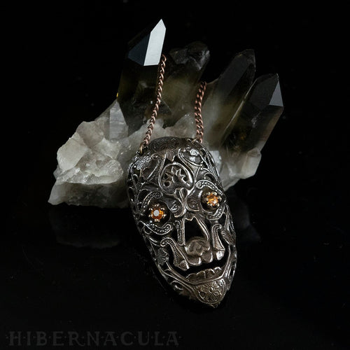 Calavera -- Gold Sapphire Mask in Bronze or Silver | Hibernacula