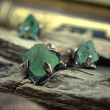Load image into Gallery viewer, Focus Crystal -- Raw Teal or Purple Fluorite Octahedron Crystal in Bronze or Silver | Hibernacula