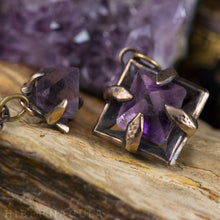 Load image into Gallery viewer, Focus Crystal -- Raw Teal or Purple Fluorite Octahedron Crystal in Bronze or Silver | Hibernacula