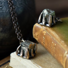 Load image into Gallery viewer, Tiny Pyrite Cube -- Cubic Pyrite Crystal set in Bronze or Silver | Hibernacula