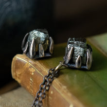 Load image into Gallery viewer, Tiny Pyrite Cube -- Cubic Pyrite Crystal set in Bronze or Silver | Hibernacula