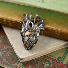 Load image into Gallery viewer, The Mystic Heart -- Rainbow-Gold Labradorite Pendant in Bronze or Silver | Hibernacula