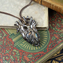 Load image into Gallery viewer, The Mystic Heart -- Rainbow-Gold Labradorite Pendant in Bronze or Silver | Hibernacula