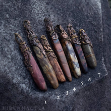 Load image into Gallery viewer, Jasper Wand -- Picture Jasper & Filigree Pendant | Hibernacula