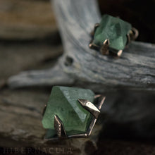 Load image into Gallery viewer, Focus Crystal -- Raw Teal or Purple Fluorite Octahedron Crystal in Bronze or Silver | Hibernacula