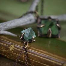 Load image into Gallery viewer, Focus Crystal -- Raw Teal or Purple Fluorite Octahedron Crystal in Bronze or Silver | Hibernacula