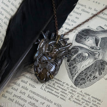 Load image into Gallery viewer, Caramel Heart -- Banded Carnelian Agate Anatomical Pendant | Hibernacula