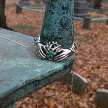 Load image into Gallery viewer, Claddagh Necklace -- Traditional Celtic Friendship Talisman in Bronze or Silver | Hibernacula