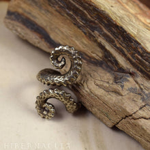 Load image into Gallery viewer, Eldritch Spiral -- Tentacle Wrap Ring In Bronze or Silver | Hibernacula