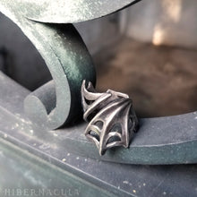 Load image into Gallery viewer, Nocturne -- Bat Wing Spiral Ring in Bronze or Silver | Hibernacula