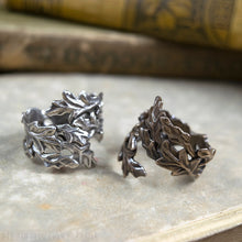 Load image into Gallery viewer, Wise Oak -- Leaf Wrap Ring in Bronze or Silver | Hibernacula