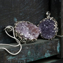 Load image into Gallery viewer, Amethyst Nest -- Amethyst Geode in Bronze or Silver | Hibernacula
