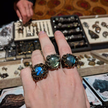 Load image into Gallery viewer, Enchanted Forest -- Labradorite Wrap Ring in Bronze or Silver | Hibernacula